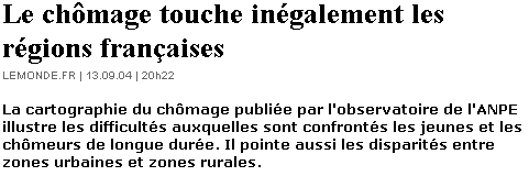 inégalités chomage